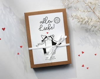 Geschenkbox zur Hochzeit | personalisiertes Geldgeschenk mit Hochzeitspaar | ca. A5