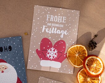 Christmas Card – Glove | Kraft paper optics | Postcard, A6 with envelope