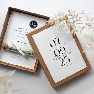 Geschenkschachtel zur Hochzeit | personalisiertes Geldgeschenk für die Hochzeitsreise | ca. A5