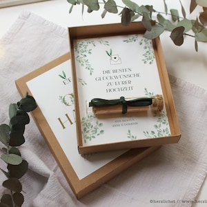Geschenkschachtel – Greenery | personalisiertes Geldgeschenk zur Hochzeit | ca. A5