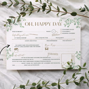 Guestbook Cards – Greenery | Question cards to fill out in watercolor look | A5
