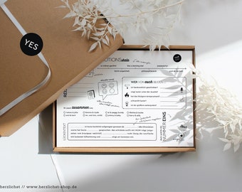 Guestbook Cards – Pure | Question cards to fill out in black and white for the wedding | A5 with box & sticker