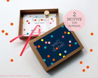 Cash gift – Well done! Wow! | Congratulations card for graduation, birthday, master's degree ... | Dots, neon orange | approx. A6