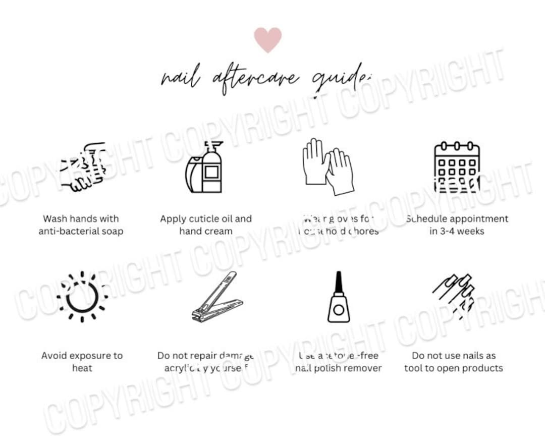 Digital Download Acrylic Nail Aftercare Guide Nail Aftercare Template