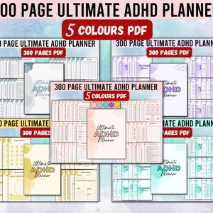 Ultimate ADHD Planner Bundles, Digital Planner Bundles Pdf, Daily