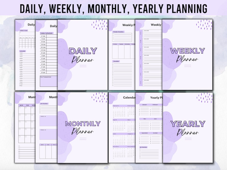 Purple ADHD Planner Adult, ADHD Adult Planner Pdf, ADHD Planner Printable, adhd Digital Planner, adhd Productivity Planner, Adhd Awareness imagen 3