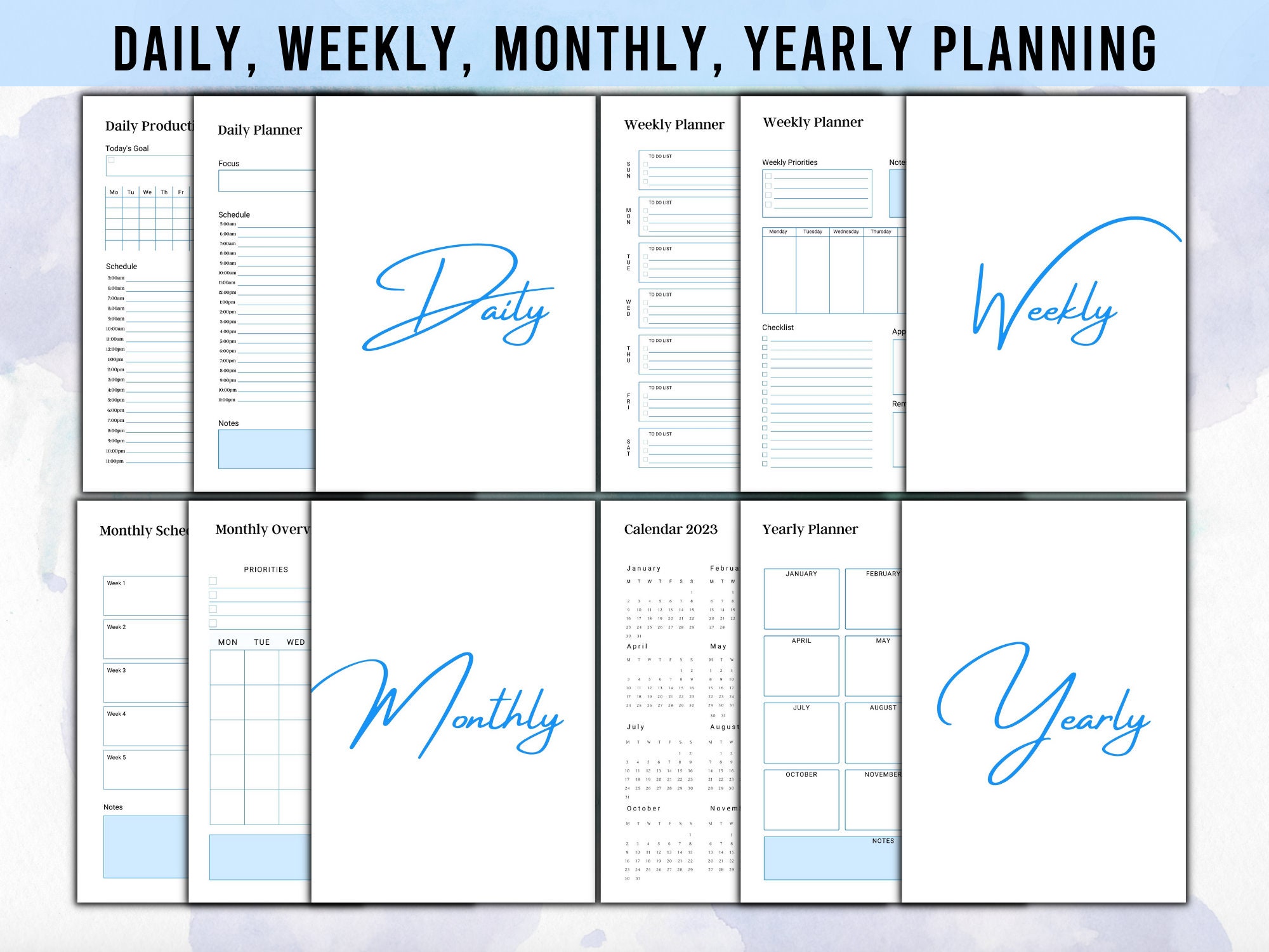 Blue ADHD Planner, ADHD Planner Adult Pdf, Adhd Digital Planner, ADHD ...