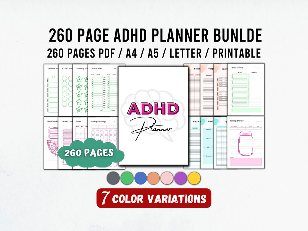 ADHD Planner Adult Pdf, Printable ADHD Planner, ADHD Daily Planner ...