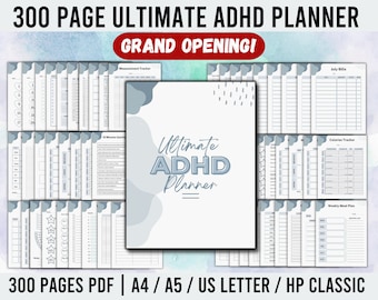 Ultimate ADHD Planner Adult, ADHD Digital Planner, ADHD Journal Printable, Adhd Adult Planner, Flourish Planner Pdf, Productivity Planner
