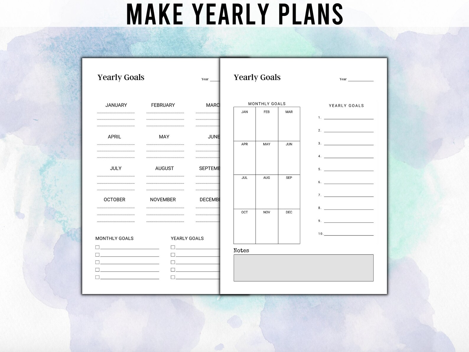 Editable Goal Planner Bundle, 2023 Goal Tracker Printable, Goal Setting ...