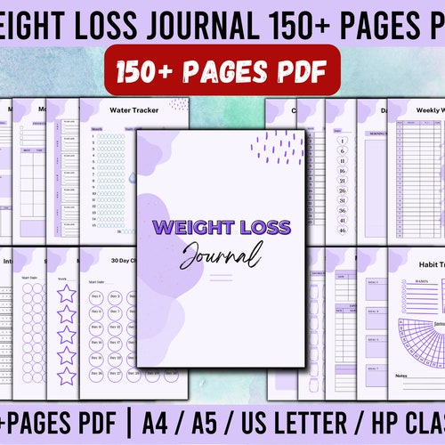 Purple Weight Loss Journal Weight Loss Tracker Pdf Weight Etsy
