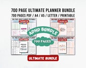 Ultimate ADHD Planner Bundles, Digital Planner Bundles Pdf, Daily Journal Templates, All Printable and Editable Planners in one bundle A4 A5