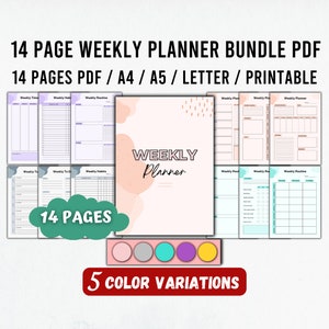 Weekly Planner Printable Pdf, Daily Checklist Pdf, Daily Routine Planner, To Do List Template, Work Day Organizer, A4 A5 Us Letter Pdf