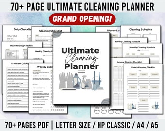 Cleaning Schedule Template, Cleaning Schedule Checklist, Cleaning Planner Digital, Cleaning To Do List , Daily Planner, Flourish Planner