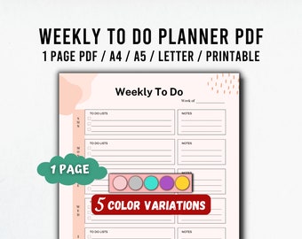 Weekly To Do Planner, Daily Routine Planner, Daily Checklist Printable, Work Day Organizer, Daily Productivity Pdf, To Do List Template