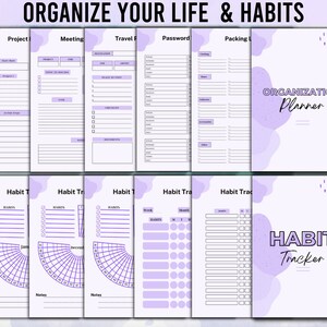 Purple ADHD Planner Adult, ADHD Adult Planner Pdf, ADHD Planner Printable, adhd Digital Planner, adhd Productivity Planner, Adhd Awareness imagen 8