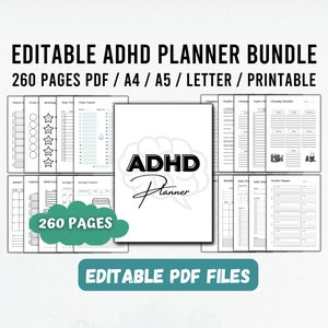Editable ADHD Planner, ADHD Planner Adult, ADHD Daily Planner Printable ...