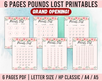 Weight Loss Journal Printable, Weight Loss Tracker Printable, Weightloss journal, Weight Loss chart, Weight Tracker, Pounds Lost pdf