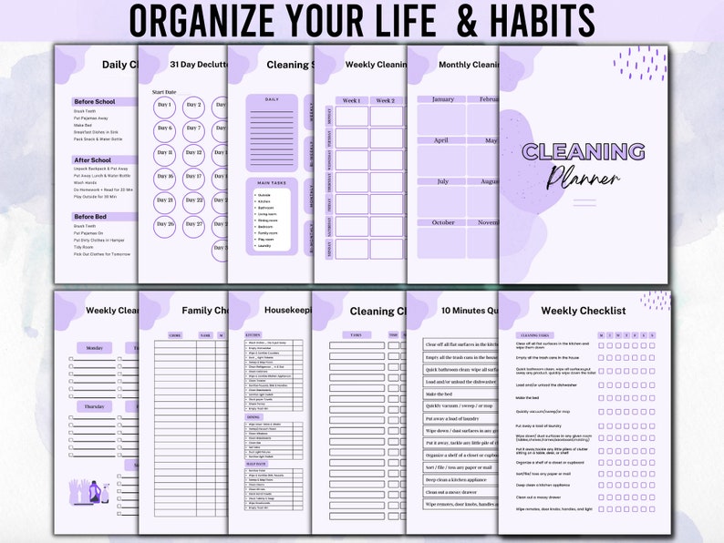 Purple ADHD Planner Adult, ADHD Adult Planner Pdf, ADHD Planner Printable, adhd Digital Planner, adhd Productivity Planner, Adhd Awareness imagen 7