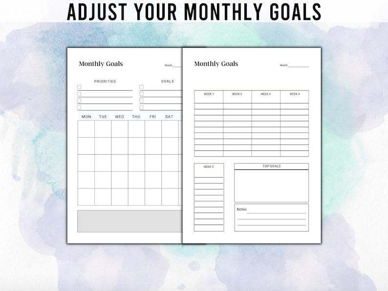 Editable Goal Planner Bundle, 2023 Goal Tracker Printable, Goal Setting ...