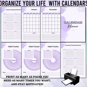 Purple ADHD Planner Adult, ADHD Adult Planner Pdf, ADHD Planner Printable, adhd Digital Planner, adhd Productivity Planner, Adhd Awareness imagen 9