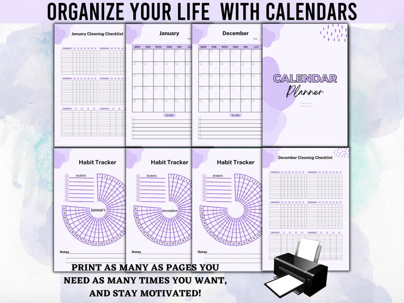 Purple ADHD Planner Adult, ADHD Adult Planner Pdf, ADHD Planner Printable, adhd Digital Planner, adhd Productivity Planner, Adhd Awareness imagen 9