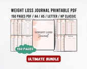 Pink Weight Loss Journal, Weight Loss Tracker Pdf, Pounds Lost Tracker, Period Tracker Printable, Weight Tracker Pdf, ADHD Planner Adult