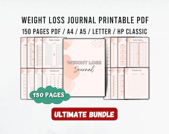 Pink Weight Loss Journal, Weight Loss Tracker Pdf, Pounds Lost Tracker, Period Tracker Printable, Weight Tracker Pdf, ADHD Planner Adult