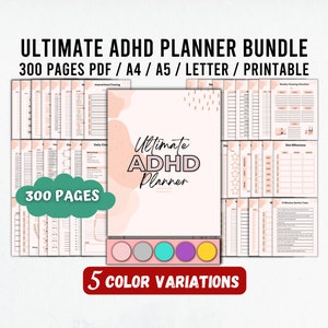 ADHD Planner Adult, ADHD Planner Printable, ADHD Productivity Planner, adhd Digital Planner, adhd Journal Printable, adhd Adult Planner Pdf