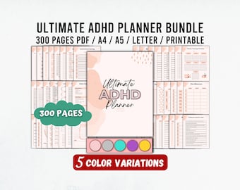 ADHD Planner Adult, ADHD Planner Printable, ADHD Productivity Planner, adhd Digital Planner, adhd Journal Printable, adhd Adult Planner Pdf