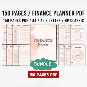 Finance Planner Bundle, Financial Planner, Savings challenge, Budget Template Printable, No Spend Challenge, Budget Binder, Budget Planners