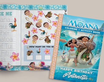 Moana Coloring+Activity | Party Favor | 5.5"x8.5"