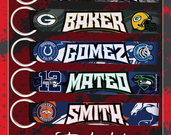 NFL Personalized Football Keychains | Seahawks | Raiders | Giants  | Patriots | 49ers | Chargers | Jets | Packers | Giants | Ravens| Falcons