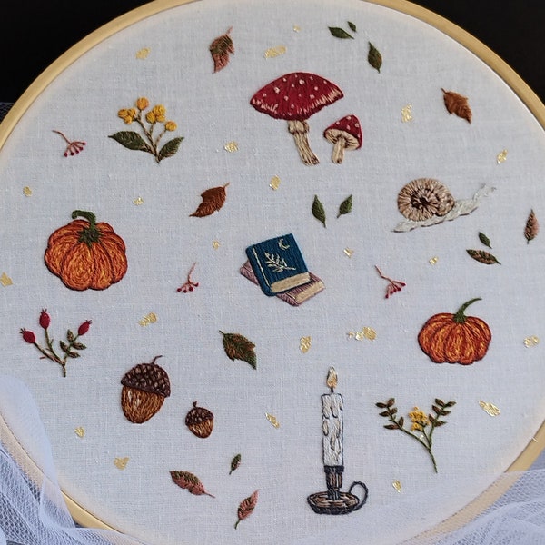 Broderie décoration automne