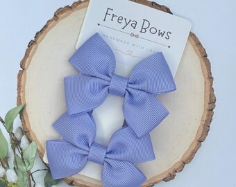 Iris Hair Bows for Girls | Blue Hair Clips | Toddler Pigtail Bows |  Hair Accessories | Party Bows | Wedding Bows | Party Bag Ideas