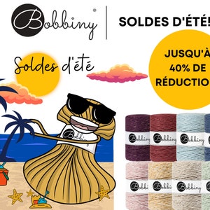 Bobbiny kamgaren macramé koorden in 1,5 mm en 5 mm - 100M - beperkte editie