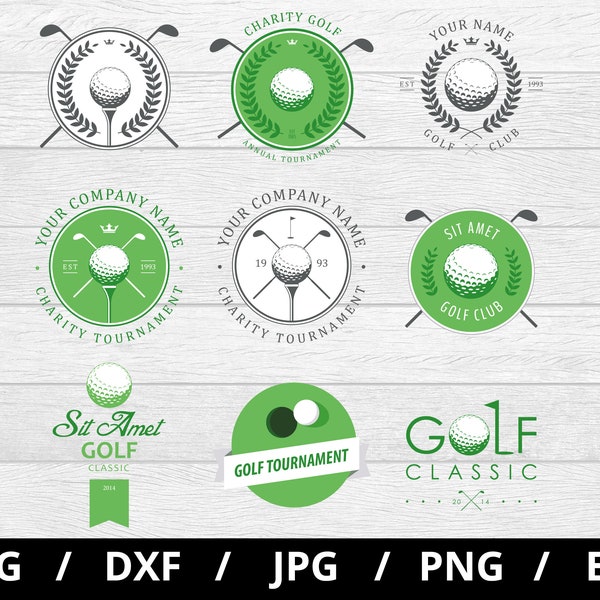 golf club logo sets collection illustration svg, golf tournament, golf championship, golf team emblems icon badge sets clipart svg