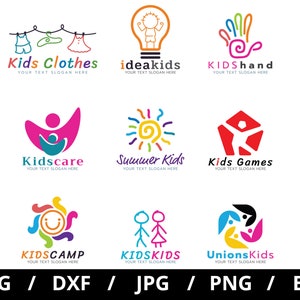 kleuterschool logo sets illustratie svg, kinderopvang, kinderkamp, kinderen school onderwijs leercentrum labels emblemen pictogram sets clipart svg