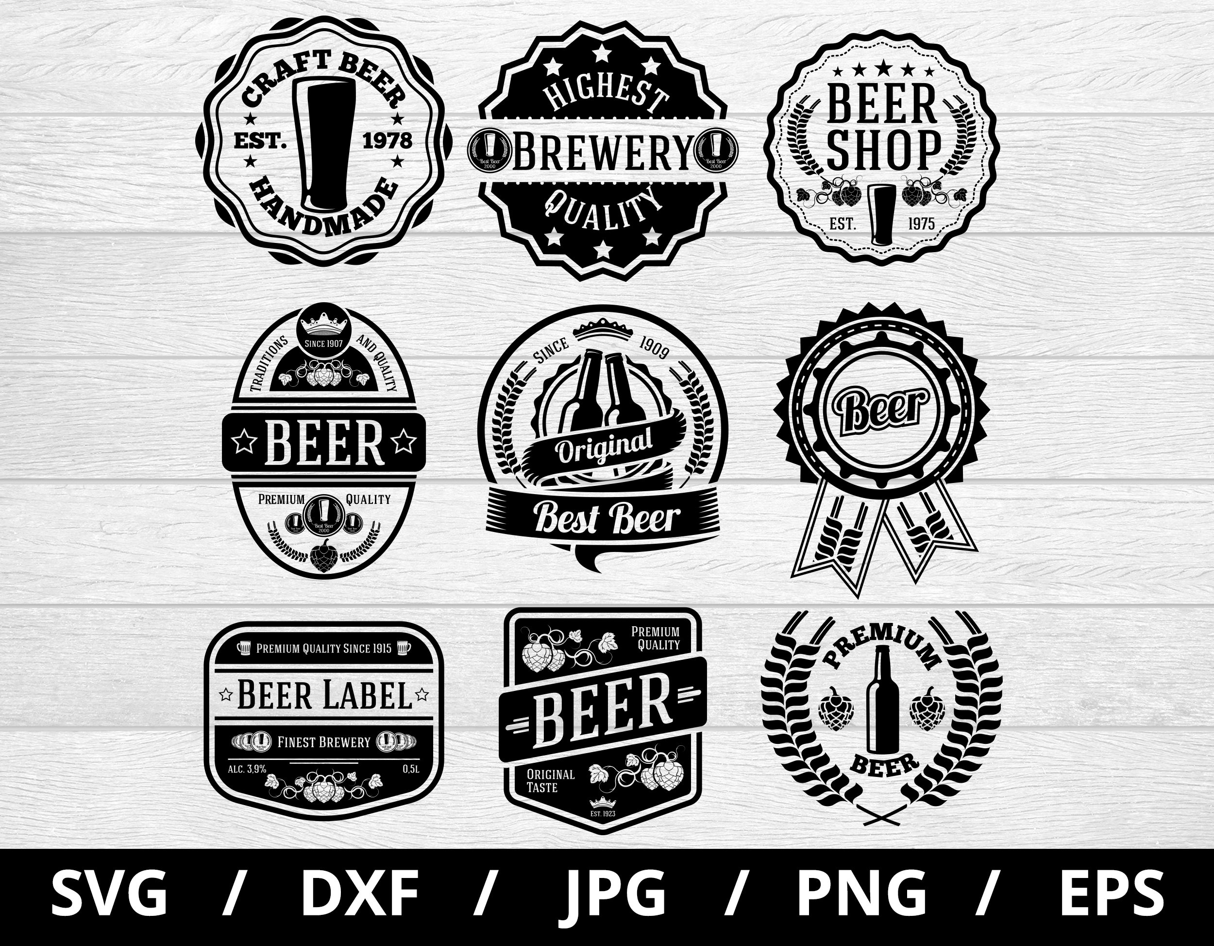 craft beer logo sets collection illustration svg, handmade beer, brewery, beer shop, beer labels emblems icon badge sets clipart svg