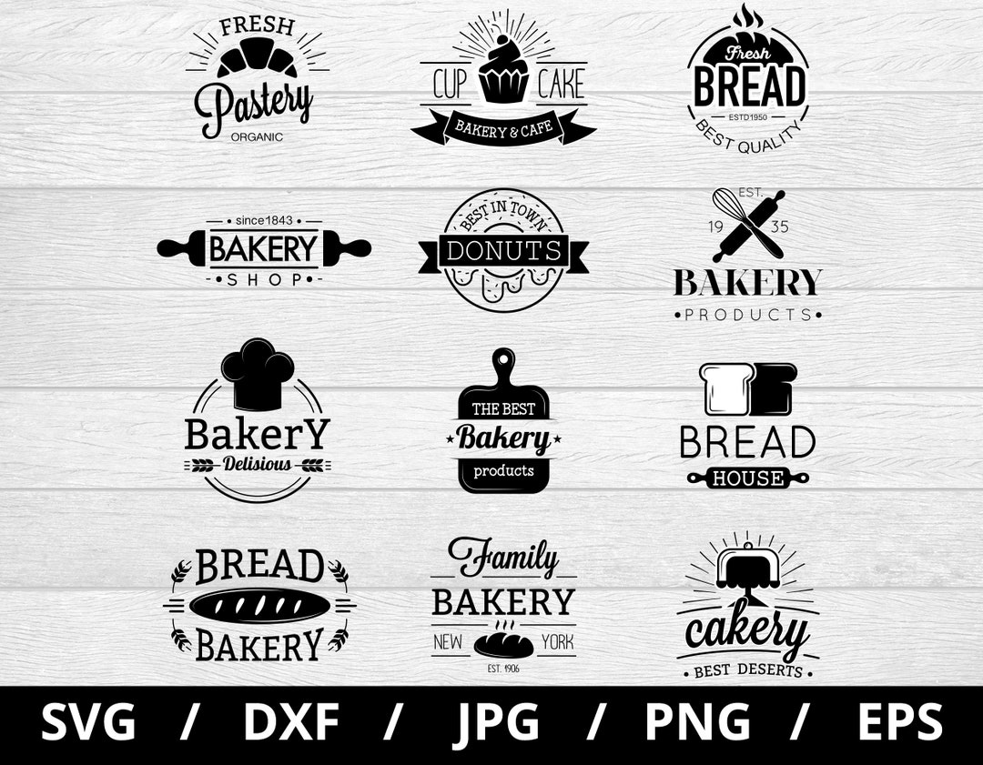 Bakery Logo Sets Collection Illustration Svg, Bakery Shop, Bakery House