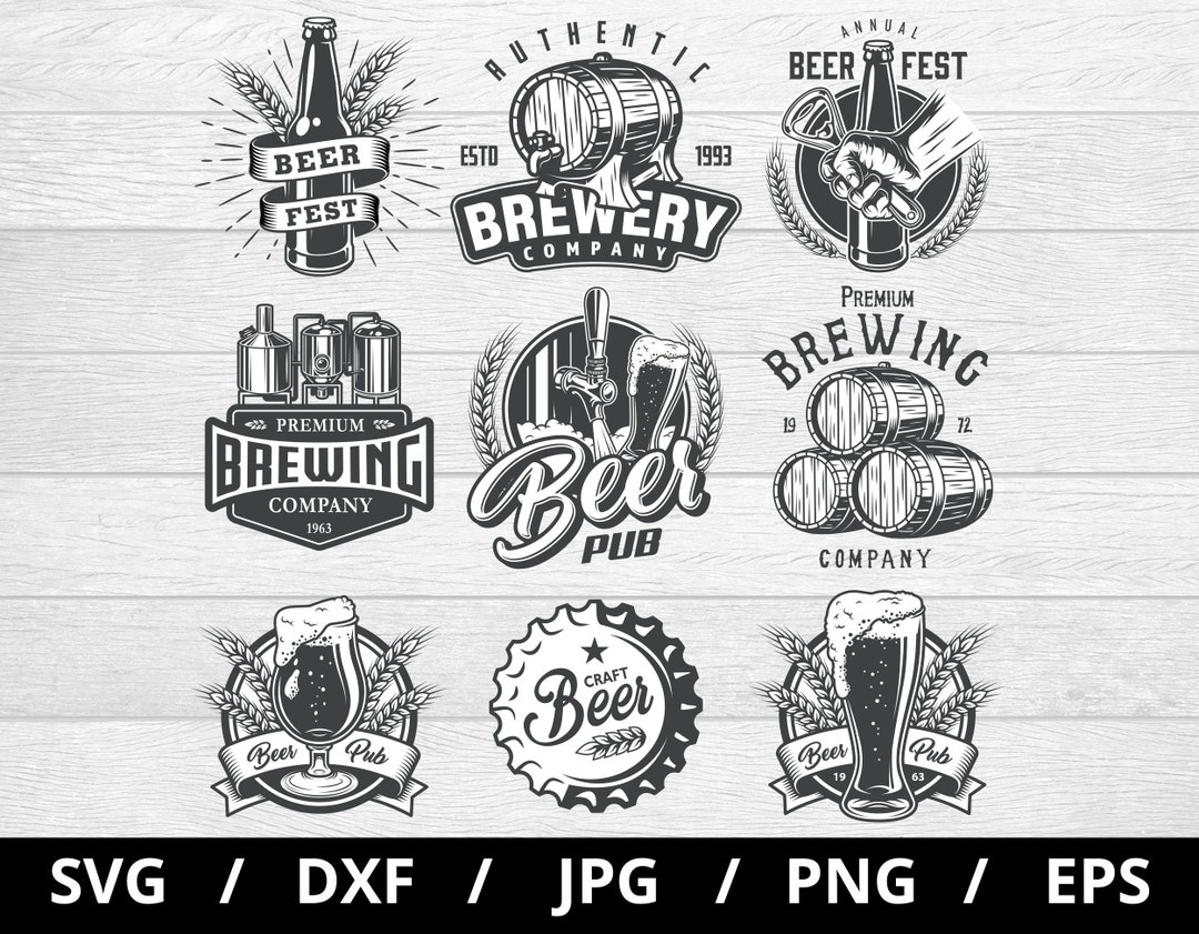 Craft Beer Logo Sets Collection Illustration Svg, Brewery Company, Beer