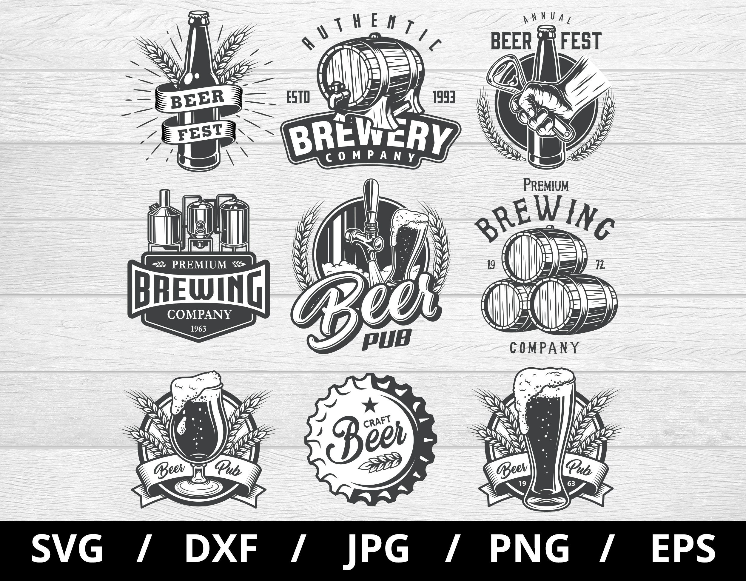 Craft Beer Logo Sets Collection Illustration Svg, Brewery Company, Beer Pub, Brewing Company