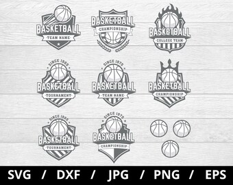 Basketball Team Logo SVG Set: Tournament, League Emblems (Digital Download)