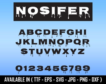 Nosifer Horror Font: Scary Alphabet Letters & Numbers (Digital File)