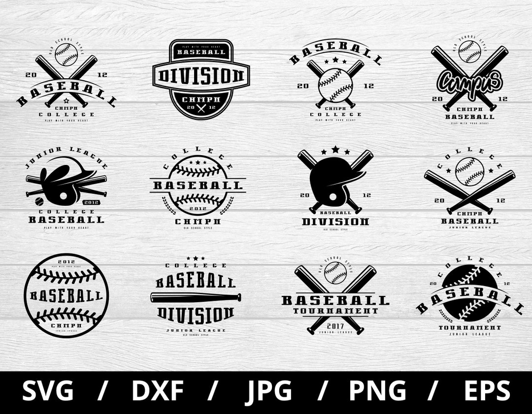 Baseball Tournament Logo Sets Collection Illustration Svg, Baseball