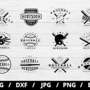 Conjuntos de logotipos de torneios de beisebol, ilustrações de coleção svg, clube de beisebol, emblemas de esportes de beisebol, conjuntos de ícones de emblemas, clipart svg