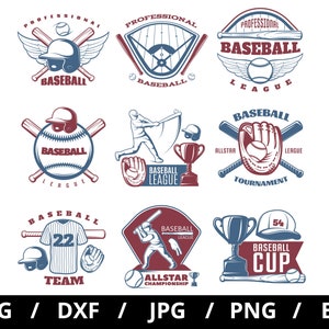baseball team logo sets illustration svg, baseball championship, baseball league, baseball tournament emblems icon sets clipart svg