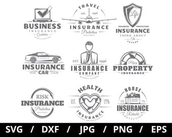 Insurance Logo Collection, Business Icons (svg, eps, dxf, jpg, png)