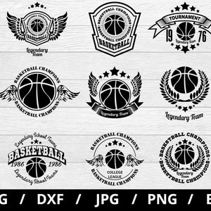 basketball team logo sets illustration svg, basketball tournament, league, championship, basketball sports emblems icon sets clipart svg