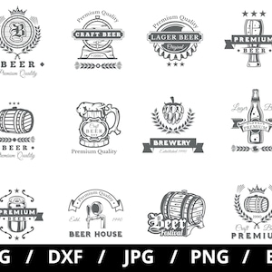 craft beer logo sets collection illustration svg, craft beer brewery beer house emblems icon badge sets clipart svg